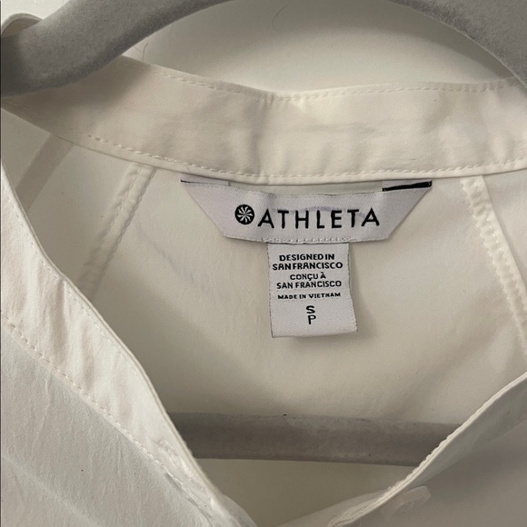 Athleta White Button-Up Shirt Dress - Picture 2 of 11